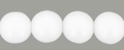 6mm Czech Pressed Glass Round Druk Beads - Opaque White