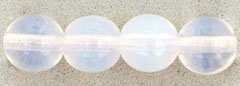 6mm Czech Pressed Glass Round Druk Beads - White Opal