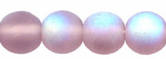 4mm Czech Pressed Glass Round Druk Beads - Transparent Light Amethyst Ghost