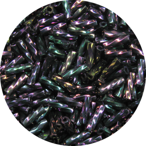 6mm Japanese Spiral Twist Bugle Bead, Purple Iris