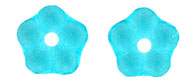5mm Czech Glass Flower Spacer, Transparent Aqua Blue