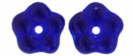 5mm Czech Glass Flower Spacer, Transparent Cobalt Blue