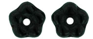 5mm Czech Glass Flower Spacer, Opaque Black