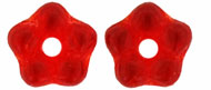 5mm Czech Glass Flower Spacer, Transparent Ruby 
