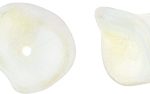 10X12mm Czech Glass 3-Petal Bell Flower, Crystal with a Blue Glow