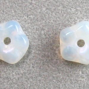 5mm Czech Glass Flower Spacer, White Opal AB