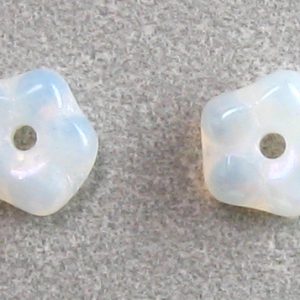 5mm Czech Glass Flower Spacer, White Opal AB 