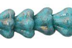 4X6mm Czech Glass Baby Bell Flower, Opaque Turquoise Lumi