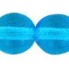 6mm Czech Pressed Glass Round Druk Beads-Aqua Blue