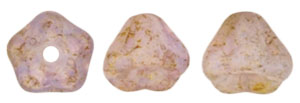 4X6mm Czech Glass Baby Bell Flower, Rose Opal Lumi 