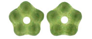 5mm Czech Glass Flower Spacer, Transparent Olivine