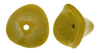 10X12mm Czech Glass 3-Petal Bell Flower, Opaque Goldenrod