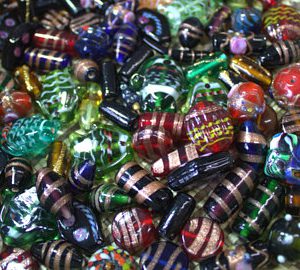Mixed Glass Beads from India, 250 grams
