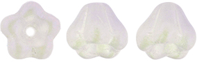 4X6mm Czech Glass Baby Bell Flower, Opalescent Crystal