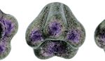 4X6mm Czech Glass Baby Bell Flower, Orchid/Aqua Polychrome