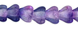 4X6mm Czech Glass Baby Bell Flower, Transparent Ultraviolet Coat