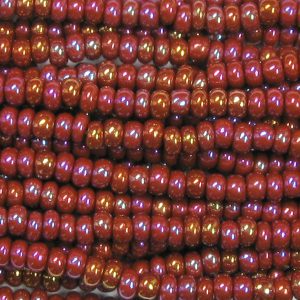 6/0 Czech Seed Bead, Opaque Brown AB