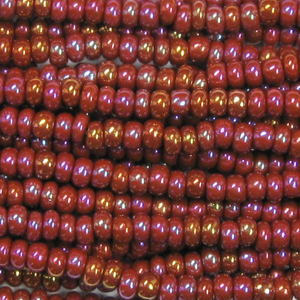 6/0 Czech Seed Bead, Opaque Brown AB