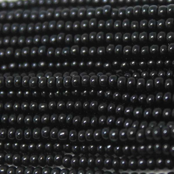 10/0 Czech Seed Bead, Opaque Black