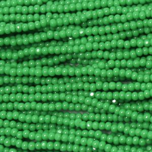 Czech Charlotte Cut Seed Bead Opaque Green