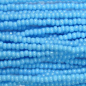 15/0 Czech Charlotte Cut Seed Bead Opaque Sky Blue