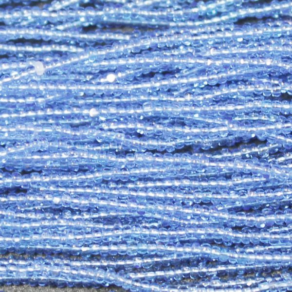 15/0 Czech Charlotte Cut Seed Bead Transparent Light Sapphire Blue
