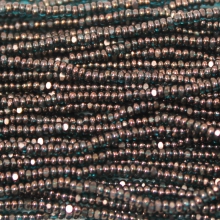 15/0 Czech Charlotte Cut Seed Bead Transparent Emerald Bronze Luster