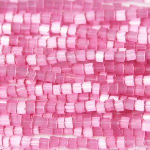 11/0 Czech Two Cut Seed Bead Pink Satin Tint