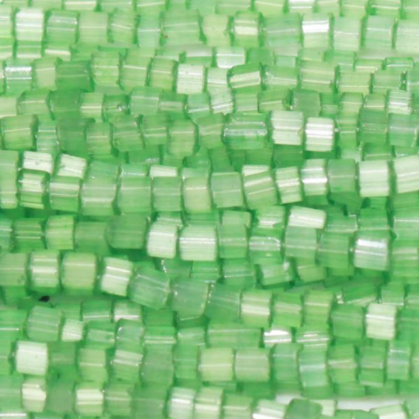 11/0 Czech Two Cut Seed Bead Kelly Green Satin Tint