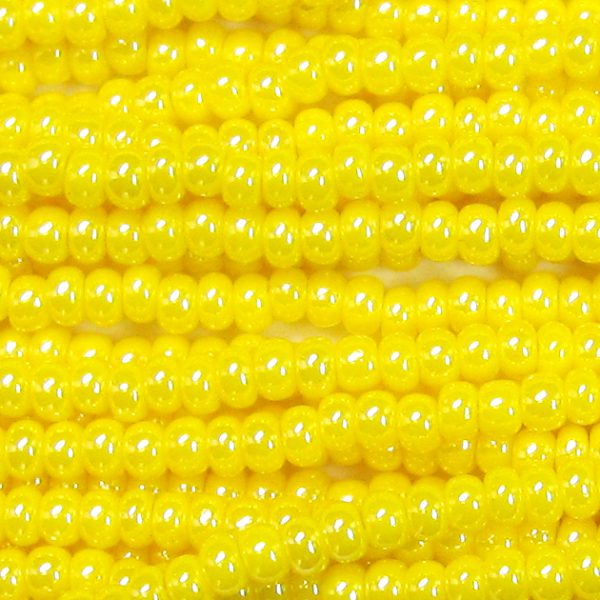 11/0 Czech Seed Bead, Opaque Corn Yellow Luster