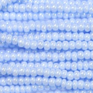 11/0 Czech Seed Bead, Opaque Powder Blue Luster