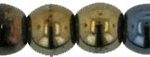 6mm Czech Pressed Glass Round Druk Beads-Brown Iris
