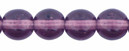 6mm Czech Pressed Glass Round Druk Beads-Amethyst Purple