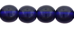 6mm Czech Pressed Glass Round Druk Beads-Cobalt
