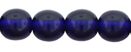 6mm Czech Pressed Glass Round Druk Beads-Cobalt