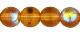 6mm Czech Pressed Glass Round Druk Beads-Topaz AB