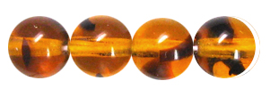 6mm Czech Pressed Glass Round Druk Beads- Tortoise Brown