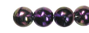 6mm Czech Pressed Glass Round Druk Beads-Purple Iris