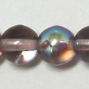 6mm Czech Pressed Glass Round Druk Beads-Light Amethyst AB