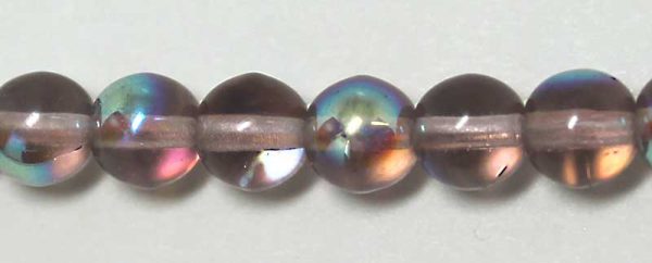 6mm Czech Pressed Glass Round Druk Beads-Light Amethyst AB