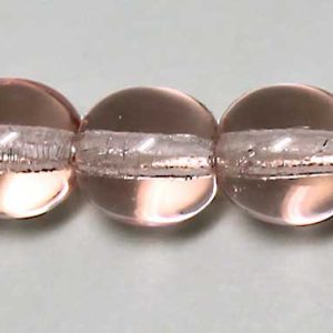 6mm Czech Pressed Glass Round Druk Beads-Rose