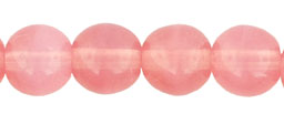 6mm Czech Pressed Glass Round Druk Beads-Pink Opal