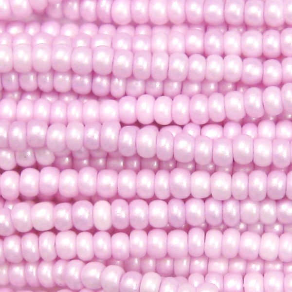 11/0 Frosted Light Orchid, Light Lavender Supra Pearl Czech Seed Beads