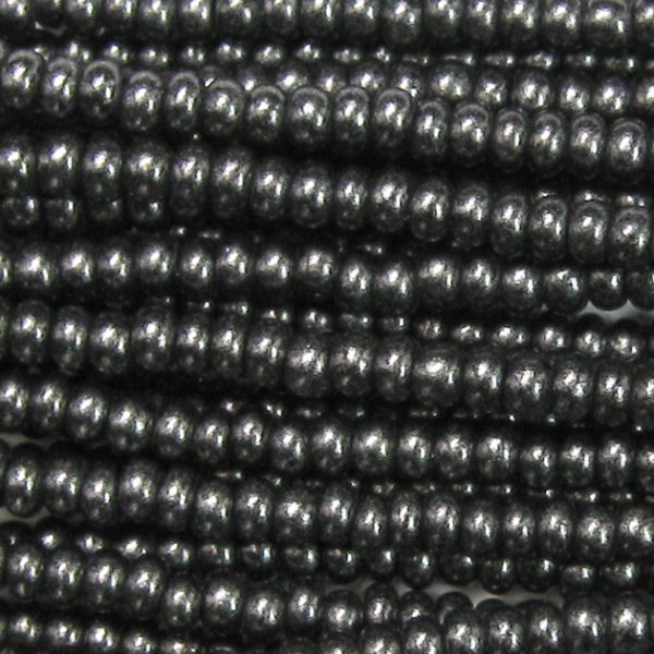 11/0 Ebony, Black Supra Pearl Czech Seed Beads