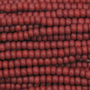 11/0 Frosted Opaque Brick Brown Czech Seed Bead