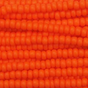 11/0 Frosted Opaque Dark Orange Czech Seed Beads