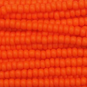 11/0 Frosted Opaque Dark Orange Czech Seed Beads