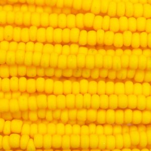 11/0 Frosted Opaque Yellow Czech Seed Beads