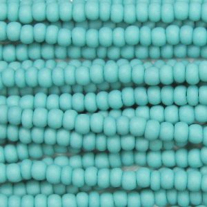 11/0 Frosted Opaque Turquoise Green Czech Seed Beads