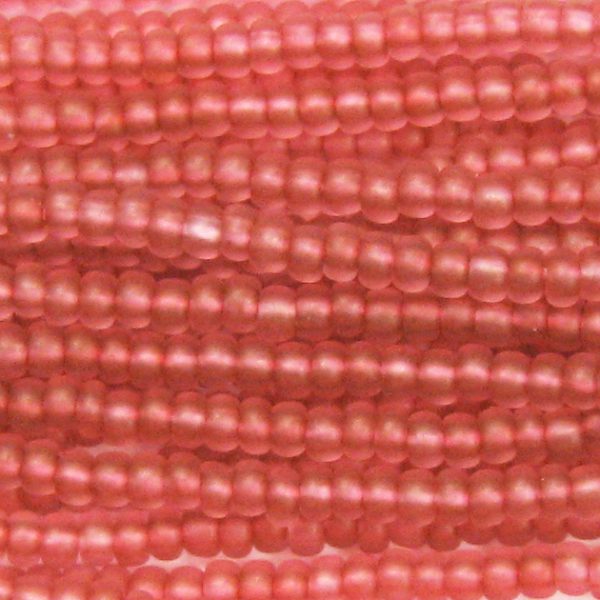11/0 Frosted Transparent Rose Tint Czech Seed Beads